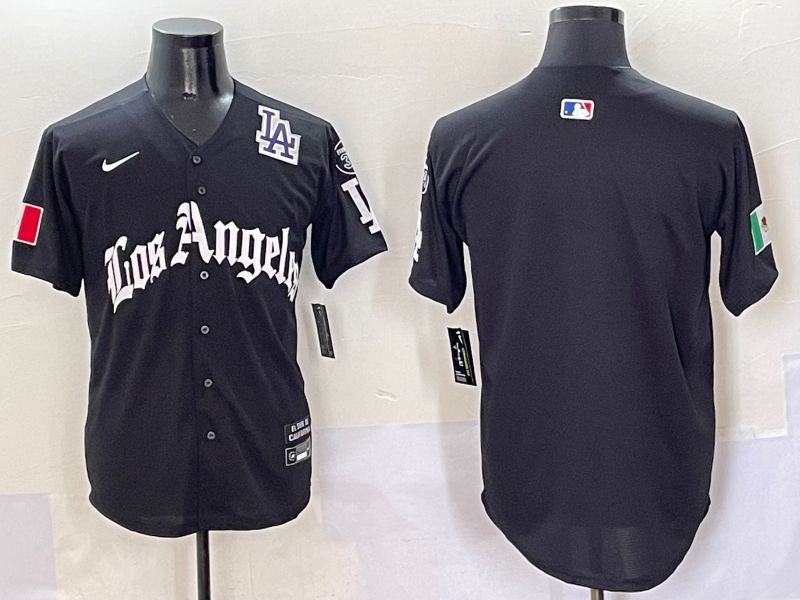 Men Los Angeles Dodgers Blank Black Five generations Joint Name 2025 Nike MLB Jersey style 6->los angeles dodgers->MLB Jersey